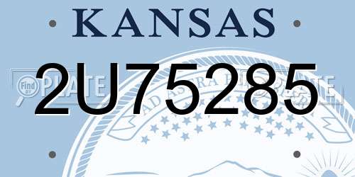 2U75285 Kansas License Plate