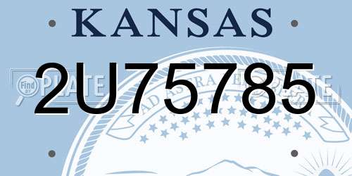 2U75785 Kansas License Plate