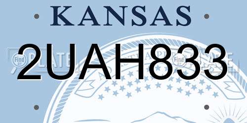 2UAH833 Kansas License Plate