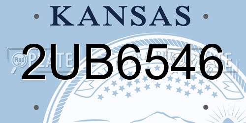 2UB6546 Kansas License Plate