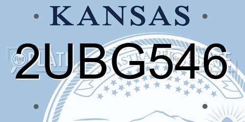 2UBG546 Kansas License Plate