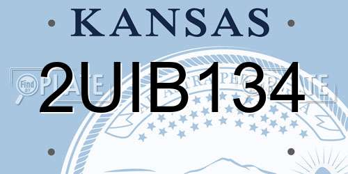 2UIB134 Kansas License Plate