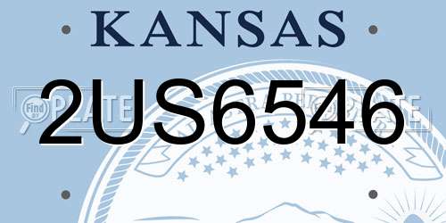 2US6546 Kansas License Plate