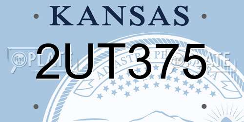 2UT375 Kansas License Plate