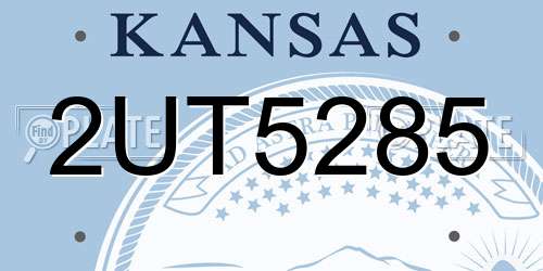 2UT5285 Kansas License Plate