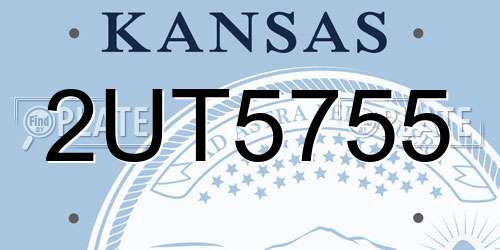 2UT5755 Kansas License Plate