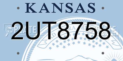 2UT8758 Kansas License Plate