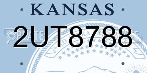 2UT8788 Kansas License Plate