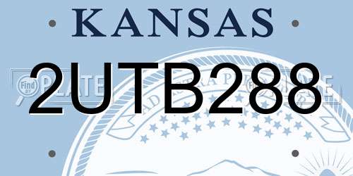 2UTB288 Kansas License Plate