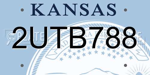 2UTB788 Kansas License Plate