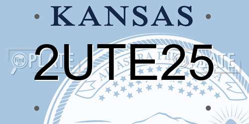 2UTE25 Kansas License Plate