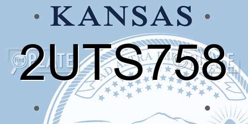 2UTS758 Kansas License Plate