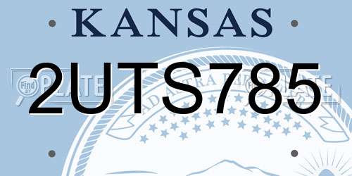 2UTS785 Kansas License Plate