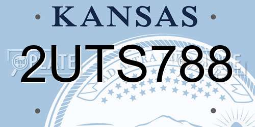 2UTS788 Kansas License Plate
