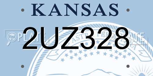 2UZ328 Kansas License Plate