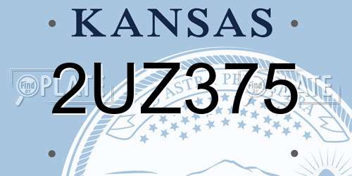 2UZ375 Kansas License Plate