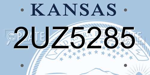 2UZ5285 Kansas License Plate