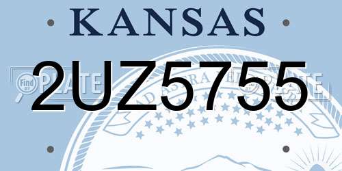 2UZ5755 Kansas License Plate