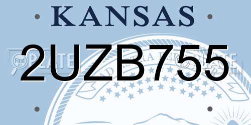 2UZB755 Kansas License Plate