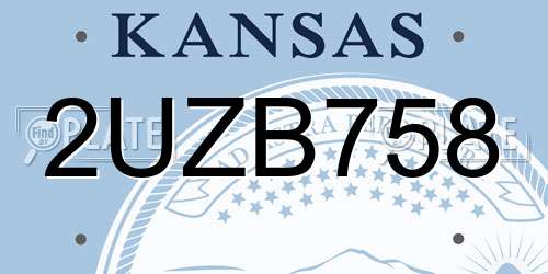 2UZB758 Kansas License Plate