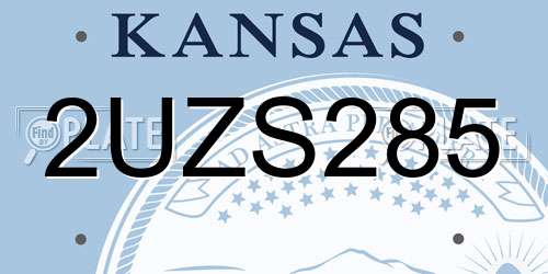 2UZS285 Kansas License Plate