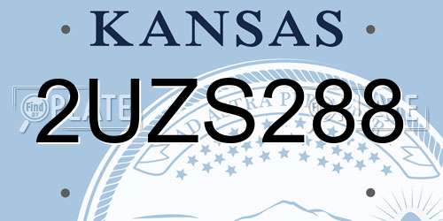 2UZS288 Kansas License Plate