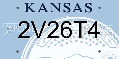 2V26T4 Kansas License Plate