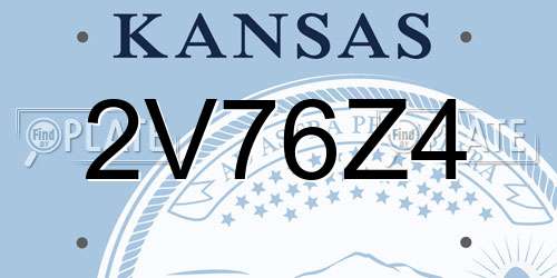 2V76Z4 Kansas License Plate
