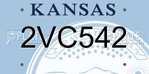 2VC542 Kansas License Plate