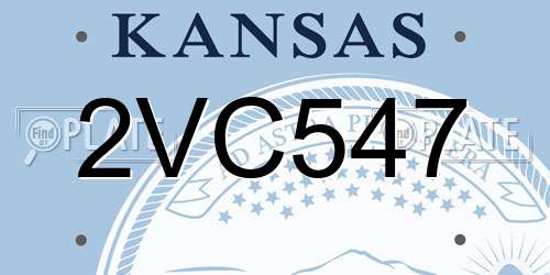 2VC547 Kansas License Plate