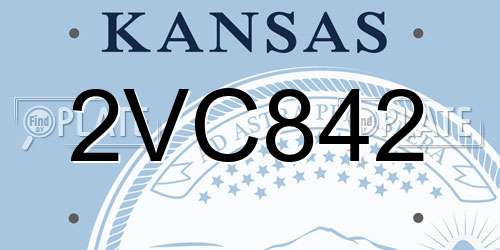 2VC842 Kansas License Plate