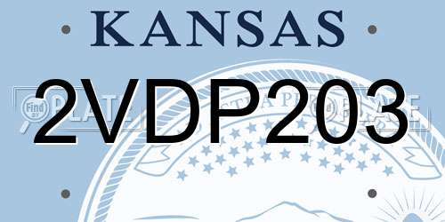 2VDP203 Kansas License Plate
