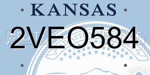 2VEO584 Kansas License Plate