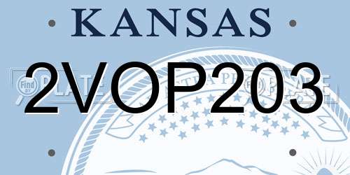 2VOP203 Kansas License Plate