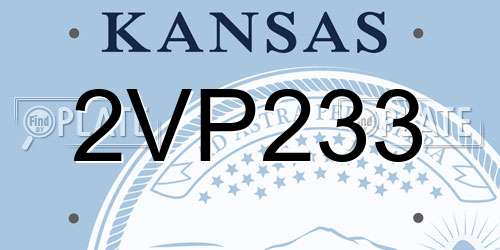 2VP233 Kansas License Plate