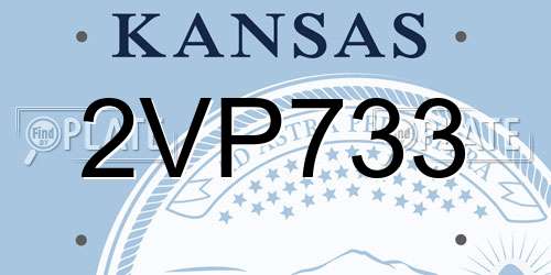 2VP733 Kansas License Plate