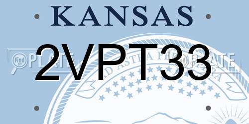 2VPT33 Kansas License Plate