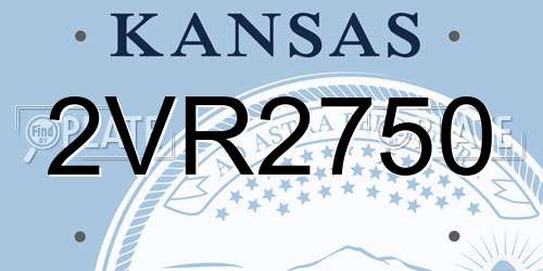2VR2750 Kansas License Plate