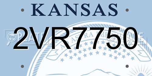 2VR7750 Kansas License Plate
