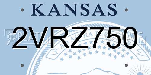 2VRZ750 Kansas License Plate