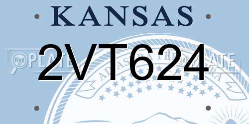 2VT624 Kansas License Plate