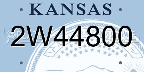 2W44800 Kansas License Plate