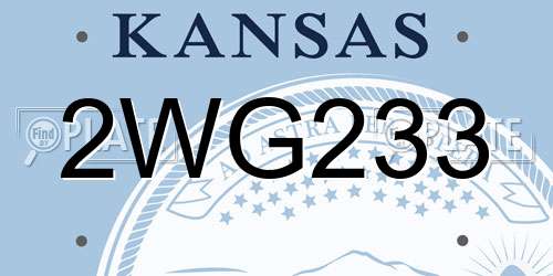 2WG233 Kansas License Plate