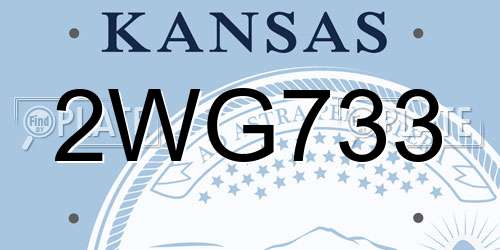 2WG733 Kansas License Plate