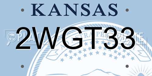 2WGT33 Kansas License Plate