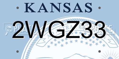 2WGZ33 Kansas License Plate