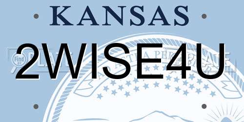 2WISE4U Kansas License Plate