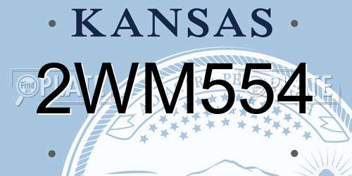 2WM554 Kansas License Plate