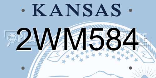 2WM584 Kansas License Plate