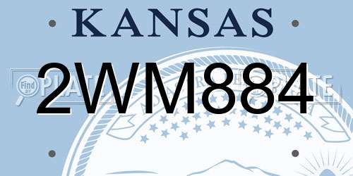 2WM884 Kansas License Plate